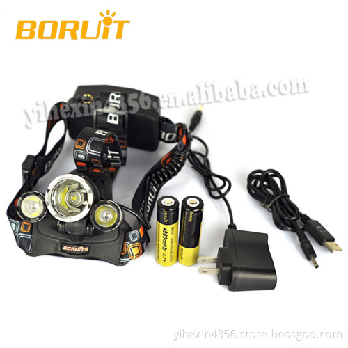 BORUIT RJ-5000 Powerful 6000 Lumen Rechargeable LED Headlamp